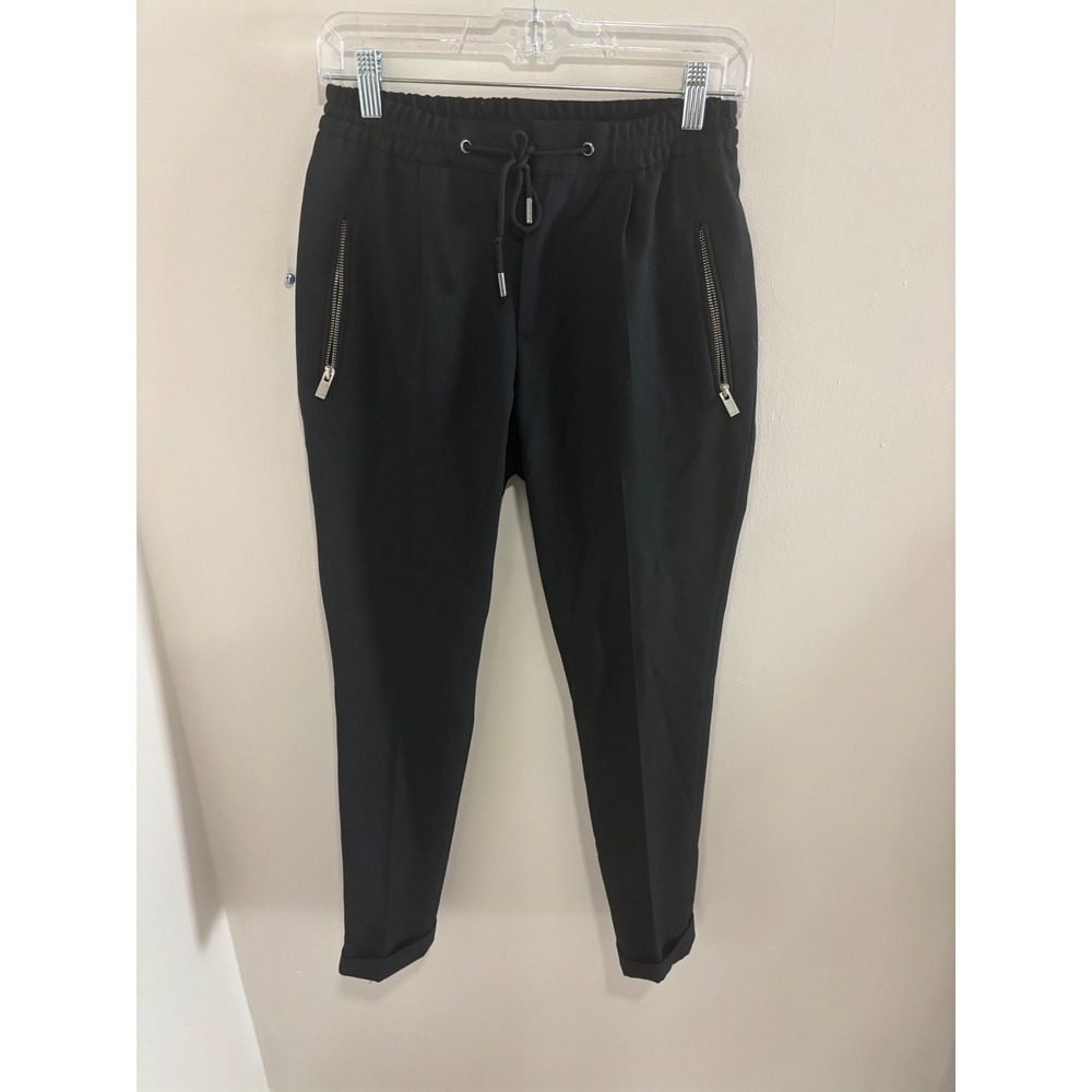 The Kooples Paris Mens Black Jogger Trousers Zipper Pockets Size 44